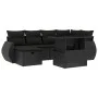 7-piece garden sofa set with black synthetic rattan cushions by vidaXL, Garden sets - Ref: Foro24-3275135, Price: 521,24 €, D...