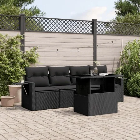 5-piece garden furniture set and black synthetic rattan cushions by vidaXL, Garden sets - Ref: Foro24-3267725, Price: 373,88 ...