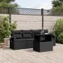 Set de muebles de jardín 5 pzas y cojines ratán sintético negro de vidaXL, Conjuntos de jardín - Ref: Foro24-3267725, Precio:...