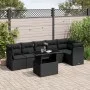 7-teiliges Gartensofa-Set mit schwarzen synthetischen Rattankissen von vidaXL, Gartensets - Ref: Foro24-3266595, Preis: 505,1...