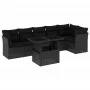 7-teiliges Gartensofa-Set mit schwarzen synthetischen Rattankissen von vidaXL, Gartensets - Ref: Foro24-3266595, Preis: 505,1...