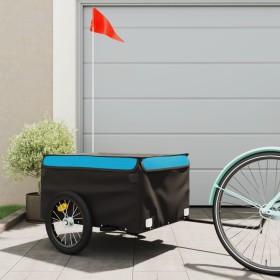 Remolque para bicicleta hierro negro y azul 45 kg