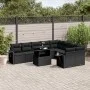 Garden sofa set 10 pieces with black synthetic rattan cushions by vidaXL, Garden sets - Ref: Foro24-3268125, Price: 685,20 €,...