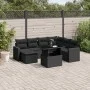 8-teiliges Gartensofa-Set und schwarze synthetische Rattankissen von vidaXL, Gartensets - Ref: Foro24-3267435, Preis: 550,89 ...