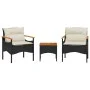 Garden sofa set with cushions 3 pieces black synthetic rattan by vidaXL, Garden sets - Ref: Foro24-368404, Price: 193,95 €, D...