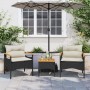 Garden sofa set with cushions 3 pieces black synthetic rattan by vidaXL, Garden sets - Ref: Foro24-368404, Price: 185,64 €, D...