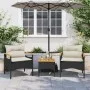 Garden sofa set with cushions 3 pieces black synthetic rattan by vidaXL, Garden sets - Ref: Foro24-368404, Price: 193,95 €, D...