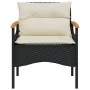 Garden sofa set with cushions 3 pieces black synthetic rattan by vidaXL, Garden sets - Ref: Foro24-368404, Price: 193,95 €, D...