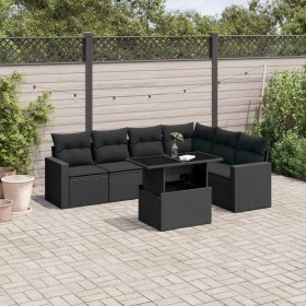 7-piece garden sofa set with black synthetic rattan cushions by vidaXL, Garden sets - Ref: Foro24-3267295, Price: 494,12 €, D...