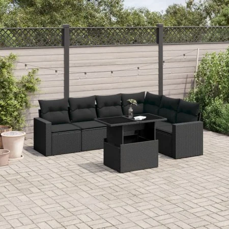 7-piece garden sofa set with black synthetic rattan cushions by vidaXL, Garden sets - Ref: Foro24-3267295, Price: 508,22 €, D...