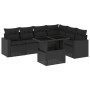 7-teiliges Gartensofa-Set mit schwarzen synthetischen Rattankissen von vidaXL, Gartensets - Ref: Foro24-3267295, Preis: 494,1...