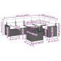 7-teiliges Gartensofa-Set mit schwarzen synthetischen Rattankissen von vidaXL, Gartensets - Ref: Foro24-3267295, Preis: 494,1...