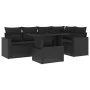6-teiliges Gartensofa-Set und schwarze synthetische Rattankissen von vidaXL, Gartensets - Ref: Foro24-3267255, Preis: 442,06 ...