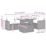 6-teiliges Gartensofa-Set und schwarze synthetische Rattankissen von vidaXL, Gartensets - Ref: Foro24-3267255, Preis: 442,06 ...