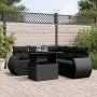 6-teiliges Gartensofa-Set und schwarze synthetische Rattankissen von vidaXL, Gartensets - Ref: Foro24-3268525, Preis: 472,73 ...