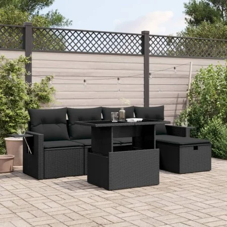 6-piece garden sofa set and black synthetic rattan cushions by vidaXL, Garden sets - Ref: Foro24-3274965, Price: 422,94 €, Di...