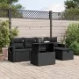 6-piece garden sofa set and black synthetic rattan cushions by vidaXL, Garden sets - Ref: Foro24-3274965, Price: 422,94 €, Di...
