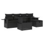 6-teiliges Gartensofa-Set und schwarze synthetische Rattankissen von vidaXL, Gartensets - Ref: Foro24-3274965, Preis: 400,50 ...