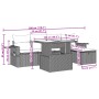 6-teiliges Gartensofa-Set und schwarze synthetische Rattankissen von vidaXL, Gartensets - Ref: Foro24-3274965, Preis: 400,50 ...