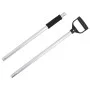 Silver steel rake fork handle Ø11x114 cm by vidaXL, livestock feeding - Ref: Foro24-172483, Price: 21,31 €, Discount: %
