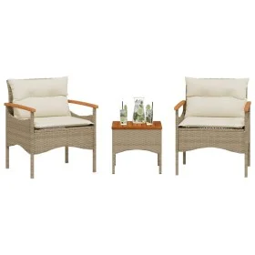 Garden sofa set with beige cushions 3 pieces PE rattan by vidaXL, Garden sets - Ref: Foro24-368406, Price: 199,54 €, Discount: %