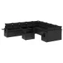 11-piece garden sofa set and black synthetic rattan cushions by vidaXL, Garden sets - Ref: Foro24-3268165, Price: 780,76 €, D...