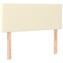 Cabecero con LED cuero sintético color crema 100x5x78/88 cm