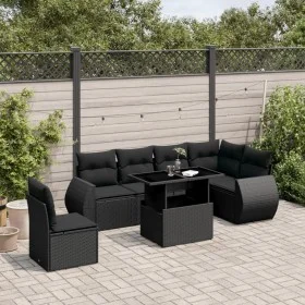 7-piece garden sofa set with black synthetic rattan cushions by vidaXL, Garden sets - Ref: Foro24-3268565, Price: 540,58 €, D...
