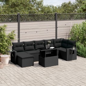 8-piece garden sofa set and black synthetic rattan cushions by vidaXL, Garden sets - Ref: Foro24-3268055, Price: 532,63 €, Di...