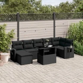 8-teiliges Gartensofa-Set und schwarze synthetische Rattankissen von vidaXL, Gartensets - Ref: Foro24-3268055, Preis: 566,93 ...