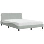 Bett mit hellgrauer Samtmatratze 140x190 cm von vidaXL, Betten und Lattenroste - Ref: Foro24-3208391, Preis: 345,70 €, Rabatt: %
