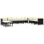 Set de muebles de jardín 10 pzas cojines ratán sintético negro de vidaXL, Conjuntos de jardín - Ref: Foro24-3059801, Precio: ...