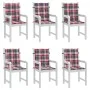 Garden chair cushion low backrest 6 pcs red plaid fabric by vidaXL, Cushions for chairs and sofas - Ref: Foro24-314154, Price...