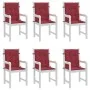 Low back garden chair cushion 6 pcs red red Oxford fabric by vidaXL, Cushions for chairs and sofas - Ref: Foro24-314142, Pric...