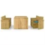 7-piece garden dining table with impregnated pine wood cushions by vidaXL, Garden sets - Ref: Foro24-3065739, Price: 697,70 €...