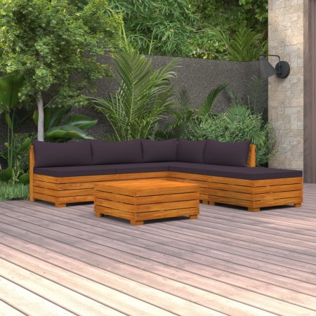 Gartenmöbel 6-teilig mit Kissen aus massivem Akazienholz von vidaXL, Gartensets - Ref: Foro24-3087325, Preis: 815,67 €, Rabat...