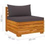 Gartenmöbel 6-teilig mit Kissen aus massivem Akazienholz von vidaXL, Gartensets - Ref: Foro24-3087325, Preis: 815,67 €, Rabat...