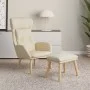 Relaxation armchair with cream fabric stool by vidaXL, Armchairs - Ref: Foro24-3097752, Price: 148,12 €, Discount: %