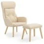 Relaxation armchair with cream fabric stool by vidaXL, Armchairs - Ref: Foro24-3097752, Price: 148,12 €, Discount: %