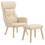 Entspannungssessel mit cremefarbenem Stoffhocker von vidaXL, Sessel - Ref: Foro24-3097752, Preis: 153,15 €, Rabatt: %