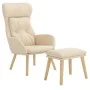 Entspannungssessel mit cremefarbenem Stoffhocker von vidaXL, Sessel - Ref: Foro24-3097752, Preis: 148,12 €, Rabatt: %