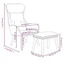 Relaxation armchair with cream fabric stool by vidaXL, Armchairs - Ref: Foro24-3097752, Price: 148,12 €, Discount: %