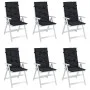 Cushions for high back chairs 6 pcs black plaid fabric by vidaXL, Cushions for chairs and sofas - Ref: Foro24-361258, Price: ...