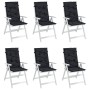 Kissen für Stühle mit hoher Rückenlehne, 6 Stück, schwarzer karierter Stoff von vidaXL, Kissen für Stühle und Sofas - Ref: Fo...