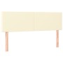 Cabecero con LED cuero sintético color crema 144x5x78/88 cm