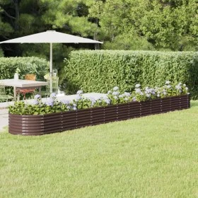 Jardinera arriate acero recubrimiento polvo marrón 512x80x36 cm by vidaXL, Pots and planters - Ref: Foro24-318940, Price: 94,...