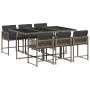 Garten-Essgruppe, 7-teilig, mit grauen Polstern aus synthetischem Rattan. von vidaXL, Gartensets - Ref: Foro24-3211448, Preis...