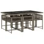 Garten-Essgruppe, 7-teilig, mit grauen Polstern aus synthetischem Rattan. von vidaXL, Gartensets - Ref: Foro24-3211448, Preis...