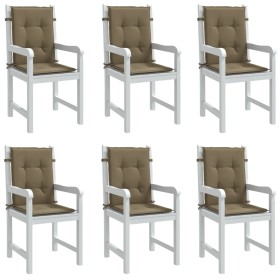 Cojines silla respaldo bajo 6 ud tela taupe melange 100x50x4 cm by vidaXL, Cushions for chairs and sofas - Ref: Foro24-400247...
