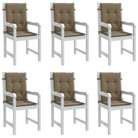 Cojines silla respaldo bajo 6 ud tela taupe melange 100x50x4 cm